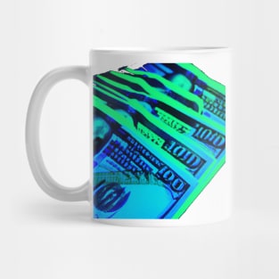 Cash Money Green Blue Hundred Dollar Bills Mug